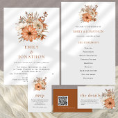 Eleganter Herbst-Florals-Namen Datum Hochzeit Serviette