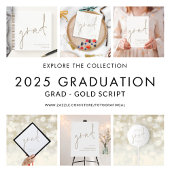 Informal Gold Script Foto Abschluss Vielen Dank Karte