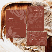 Minimal Damask Lush Sienna Foto Tischnummer Karte