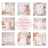Dummer Gans Rosa Gingham Mädchen Geburtstag Serviette