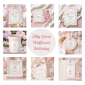 Dummer Gans Pink Gingham Mädchen Geburtstag Banner