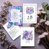 Silver, Icy Blue und Lilac Floral Wedding Save The Date