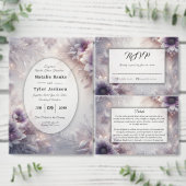 Silver and Soft Amethyst Winter Blooms Wedding Einladung (Personalisiere diese Kollektion eines unabhängigen Creators.)