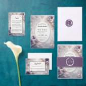 Simple Muted Amethyst Purple Monogram Wedding Runder Aufkleber (Personalisiere diese Kollektion eines unabhängigen Creators.)