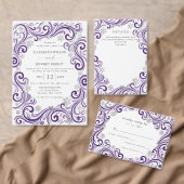 Silberne Lila Schneeflocken Winterhochzeit Pappteller (Personalisiere diese Kollektion eines unabhängigen Creators.)