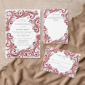 Silberne rote Schneeflocken Winterhochzeit Magnet (Personalisiere diese Kollektion eines unabhängigen Creators.)
