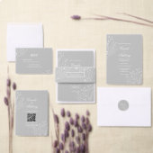 Silver White Floral Boho Wedding Planer (Personalisiere diese Kollektion eines unabhängigen Creators.)