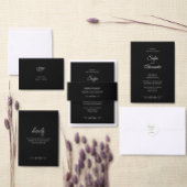 Simple Black & White Elegant Minimalist Wedding Einladung