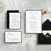 Minimaler Script Black Border QR Code Hochzeit Rsv Begleitkarte