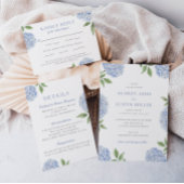 Blue Hydrangea Classic Wedding Paper Program Flyer