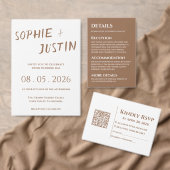Minimalist Boho Elegante Skript Hochzeit Einladung (Personalisiere diese Kollektion eines unabhängigen Creators.)