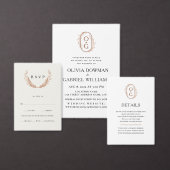 Rost und Weiß. Einfache Blätter. Modernes Hochzeit Flyer (Personalisiere diese Kollektion eines unabhängigen Creators.)
