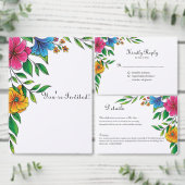 Bright Flower Frühling Sommer Hochzeit QR-Code Einladung (Personalisiere diese Kollektion eines unabhängigen Creators.)