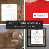 Einfacher schwarzer eleganter Monogramm-Name Titel Post-it Klebezettel
