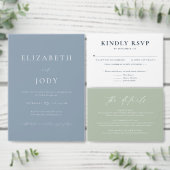 Minimalist Blue Wedding RSVP Card Karte (Personalisiere diese Kollektion eines unabhängigen Creators.)