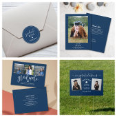 Simple Elegant Navy Blue 2024 Graduate Abschluss Ornament Aus Glas