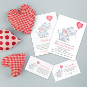 Einfache Elephant & Heart Balloon Babydusche Einladung