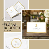 Minimal Gold Blume Bouquet Silhouette Fliese