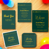 Eleganter Luxus Grün und Gold Moderne Geburtstag Dankeskarte