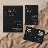 Einfache Minimalistische Schwarz-Weiß-Hochzeit Einladung (Personalisiere diese Kollektion eines unabhängigen Creators.)