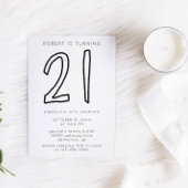 21. Geburtstag Schwarz & Weiß Streifen Einfache Mo Pappteller