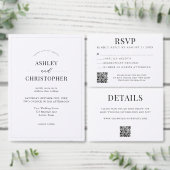 Simple Modern QR Code Wedding RSVP Karte (Personalisiere diese Kollektion eines unabhängigen Creators.)