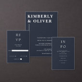 Simple Modern Minimalist Navy Wedding Folieneinladung (Personalisiere diese Kollektion eines unabhängigen Creators.)