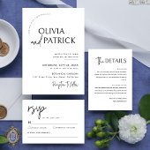 Einfache Minimalistische HochzeitQR-Code RSVP Karte