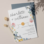 QR Code Rustische Wildblume Moderne Hochzeit Einladung