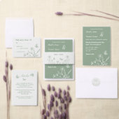 Botanische Hochzeit mit einfachem Salbei Gästebuch (Personalisiere diese Kollektion eines unabhängigen Creators.)