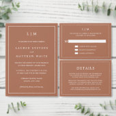 Einfache Terracotta Monogram Hochzeit Programm (Personalisiere diese Kollektion eines unabhängigen Creators.)