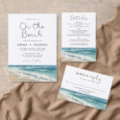 Minimalistische Wasserfarbe Strand Ziel Hochzeit Save The Date (Personalisiere diese Kollektion eines unabhängigen Creators.)