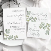 Eukalyptus Watercolor Sage Green Wedding
