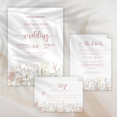 Einfache Wildblumen Boho Wedding Save The Date