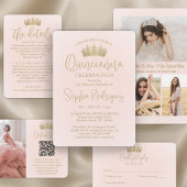 Elegante Glitzern Quinceañera 2 Foto Rose Gold Save The Date