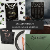 Black Bats & Skeleton Herzgoth Halloween Hochzeit Einladung