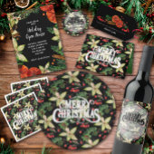 Elegante Poinsettia und Orangen Geschenkpapier Set