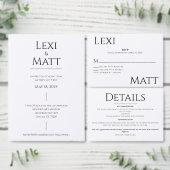 Einfache Einladung zur Hochzeit in Schwarz und Wei (Personalisiere diese Kollektion eines unabhängigen Creators.)