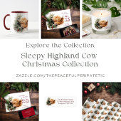 Sleepy Highland Cow Runder Aufkleber