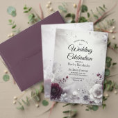 Plum Purple Wedding Monogram Initials Runder Aufkleber (Personalisieren Sie die Kollektion dieses unabhängigen Creators. Test)