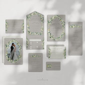 Greige Snowberry+Eukalyptus Wedding Nur Empfang All In One Einladung