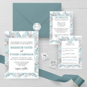 Snowfall Ferns Winter Wedding RSVP Card