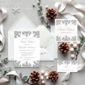 Silver Blue Snowflake Winter Sweet 16 Einladung