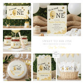 Sweet To Bee One First Birthday Watercolor Bees  Pappteller