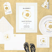 Moderner Fußball in Schwarz und Gold Personalisier Schlüsselanhänger