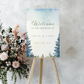 Weich Blau und cremefarbene Minimalistische Hochze Einladungsbanderole