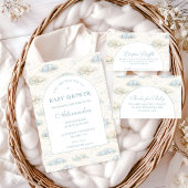 Soft Blue Dino Baby Shower Serviette