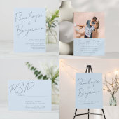 Boho-Script Soft-Blue-Moderne-Brautparty-Einladung Einladung