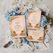 Soft Blush Western Boots Wedding Einladung
