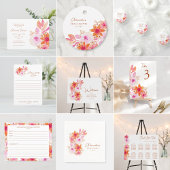 Boho Pink Orange Blume Dusche Vielen Dank Geschenkanhänger